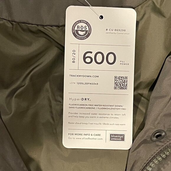 NWT Lands' End Women's 600 Down Winter Long Coat w Hood Forest Moss XS Petite - Picture 9 of 13